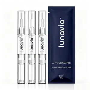 Lunavia Antifungal Nail Treatment Pen with 25% Undecylenic Acid, Podiatrist Developed Toenail Fungus Care, Precision Twist Brush for Fingernails & Toenails, Relieves Athlete’s Foot, Ringworm, Jock Itch, 3ml Per Pen