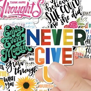50 Inspirational Quote Stickers Series, Reusable Glossy Design for Laptops Journals Cars, Motivational Decals for Daily Inspiration, Universal Car Sticker, Multipurpose Car Decal, Truck Decals, Vehicle Exterior Decoration, Car Decorations, Graphic Decal
