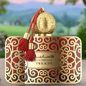 Casabella Twiligth Lechameu - Exquisite Gold & Red Perfume Bottle with Tassel Detail for Aromatic Elegance