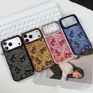 Cherry Pattern Phone case for iPhone 17 Pro Max Plus Air/16/15/14/13/12/11  cases,Shockproof Drop,Protection Durable,Protective Silicone Cover,Gifts for Girls.JL33 Smartphone Screen Protector