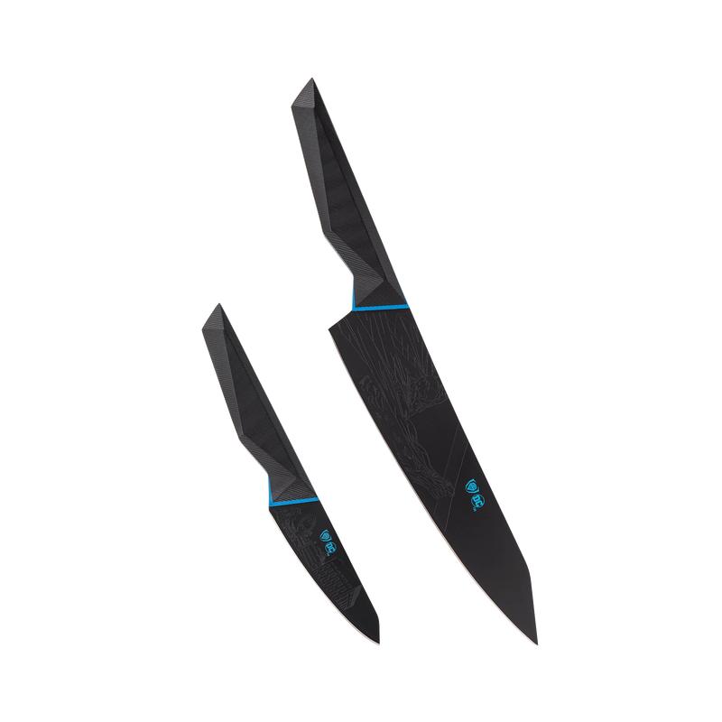 2 Piece Set | 8" Chef's Knife & 3.75" Paring Knife | Shadow Black Series | BATMAN™ Edition | Dalstrong ©