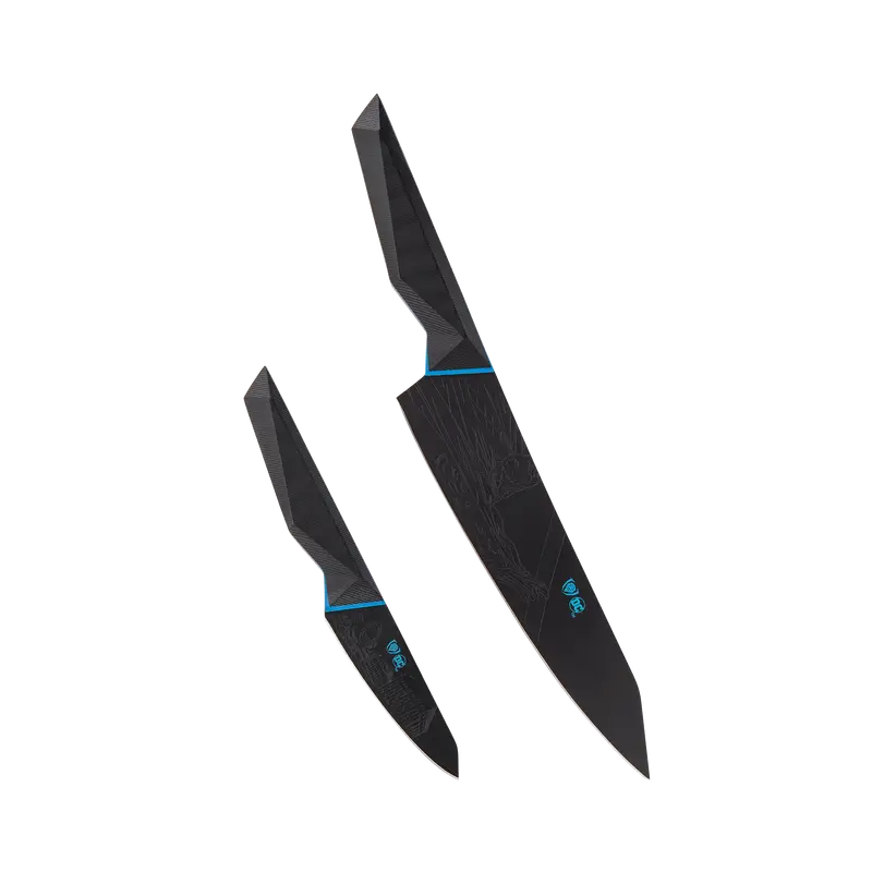 2 Piece Set | 8" Chef's Knife & 3.75" Paring Knife | Shadow Black Series | BATMAN™ Edition | Dalstrong ©