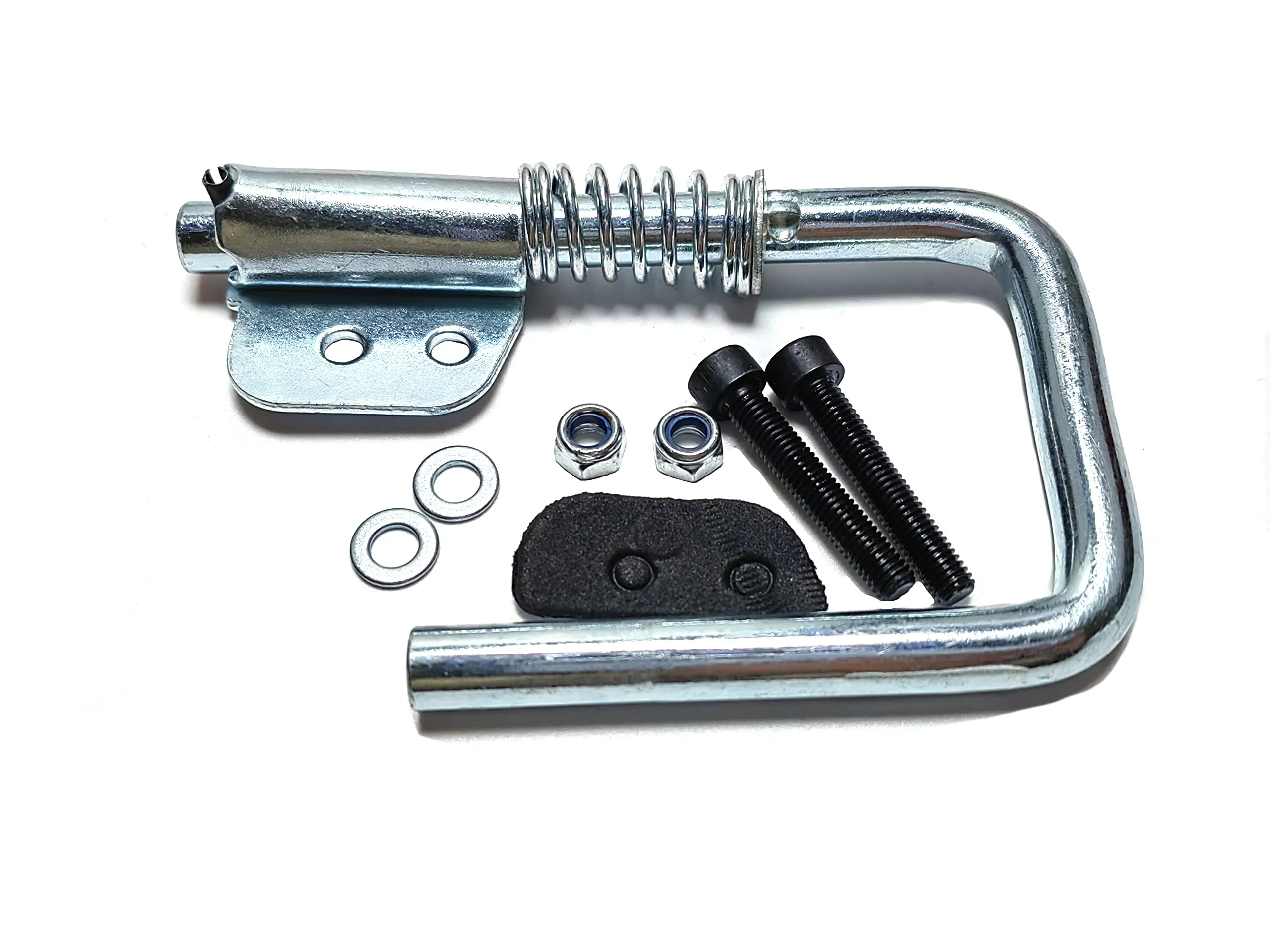 Retractable Nail Gun Hanger Organiser with Spring Loaded Rafter Hook & Metal Bracket, 3" x 1-3/4" x 4-3/8" Hole Mount, Compatible with Hitachi NR83A Metabo Bostitch Big Tools, Boosts Increased Productivity & Tool Lifespan