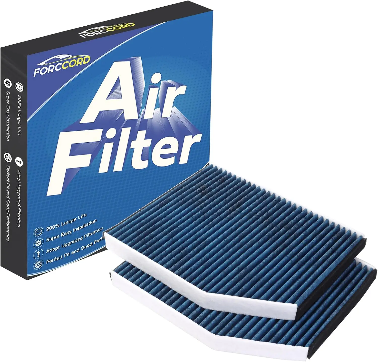 Forccord 2-Pack HEPA Cabin Air Filter Fits for A4 Q5 S4 S5 RS5 Audi A4 Quattro A5 Quattro Macan allroad SQ5 Activated Carbon Cabin Filter Replacement CF11179 CUK 2450 LAK386 8K0819439B Car Accessories