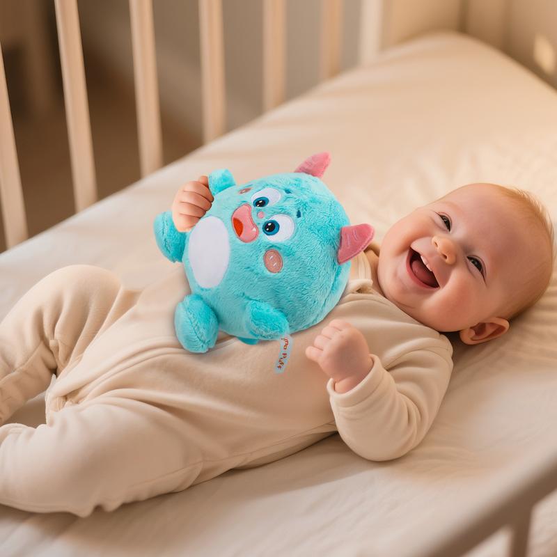 Lumo Puff Bouncing Monster Plush Toy 9.5"*8.5" Singing Mimicking Repeating Talking with 48 Melodies & Recording Feature Best Gift for Xmas Birthday Party Thanksgiving Halloween Weighted Stuffed Animal Sensory Cuddle Box Cute Soft plushie