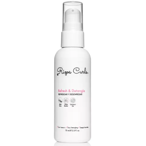 Rizos Curls Travel Size Refresh & Detangle Haircare with Aloe, Lightweight Formula for Moisturizing and Detangling, Frizz Control