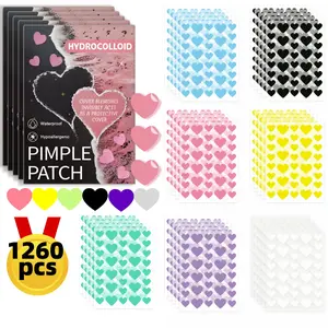 1260pcs Hydrocolloid Acne Patches, Blemish Barrier Patches, for Acne Blemishes & Pimples, No Residue Facial Care Products, Effective Skin Treatment