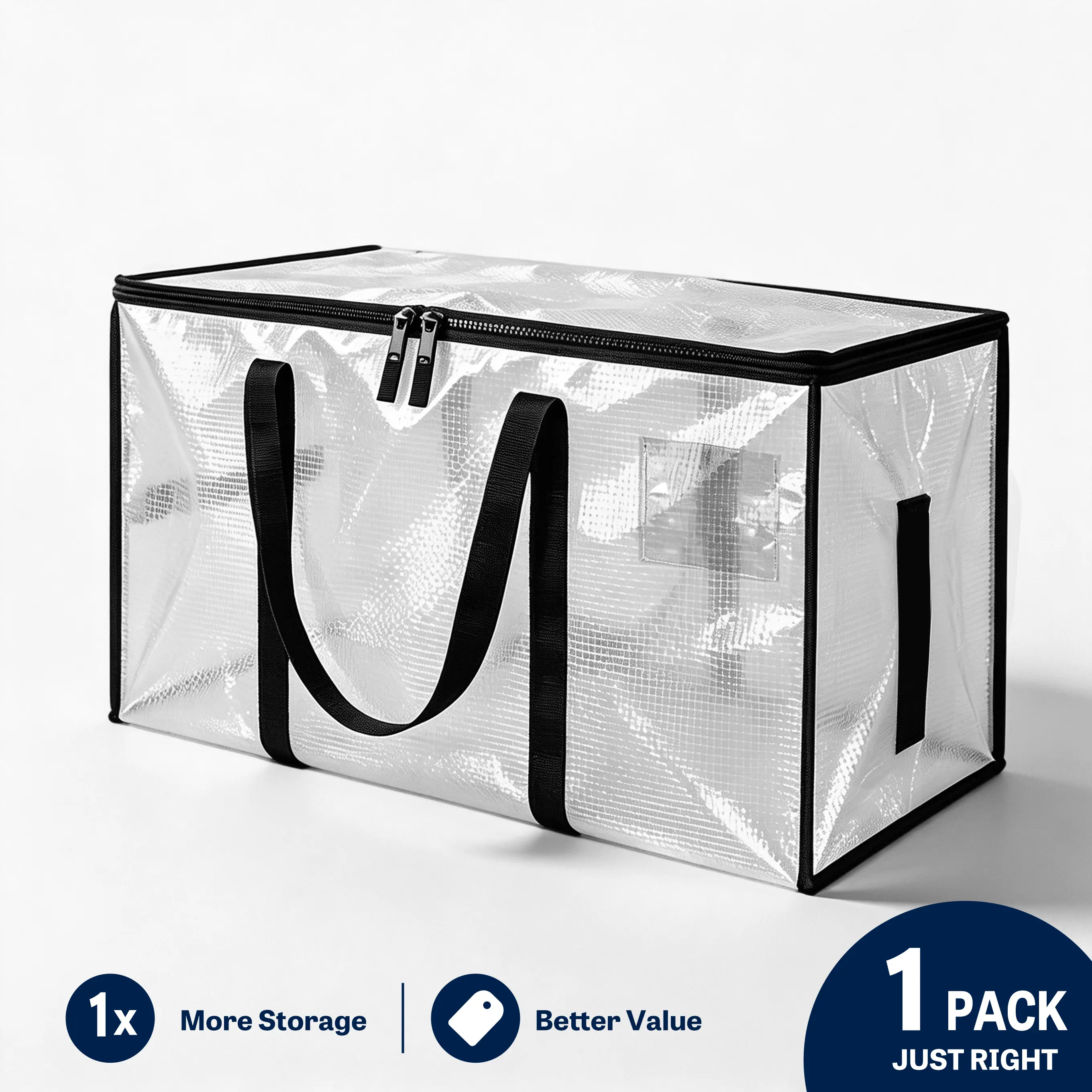 Move More, Stress Less! XL Heavy-Duty Moving Bags with Handles & Zippers, Foldable Water-Resistant Storage Totes for Clothes, College Dorm & Home Organization, 1/3/6/9 Pack