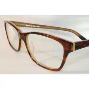 S&C Gina Havana Brown Clear Demo Fashion Italy Acetate Eyeglasses -Wo