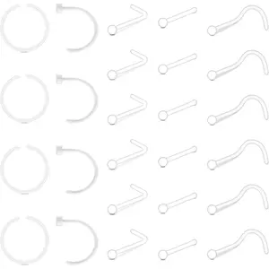 - Clear Nose Studs, Rings, Septum, Lip, Cartilage, Tongue, Rook, Daith, Ear, Industrial, Nipple,   for Work &
