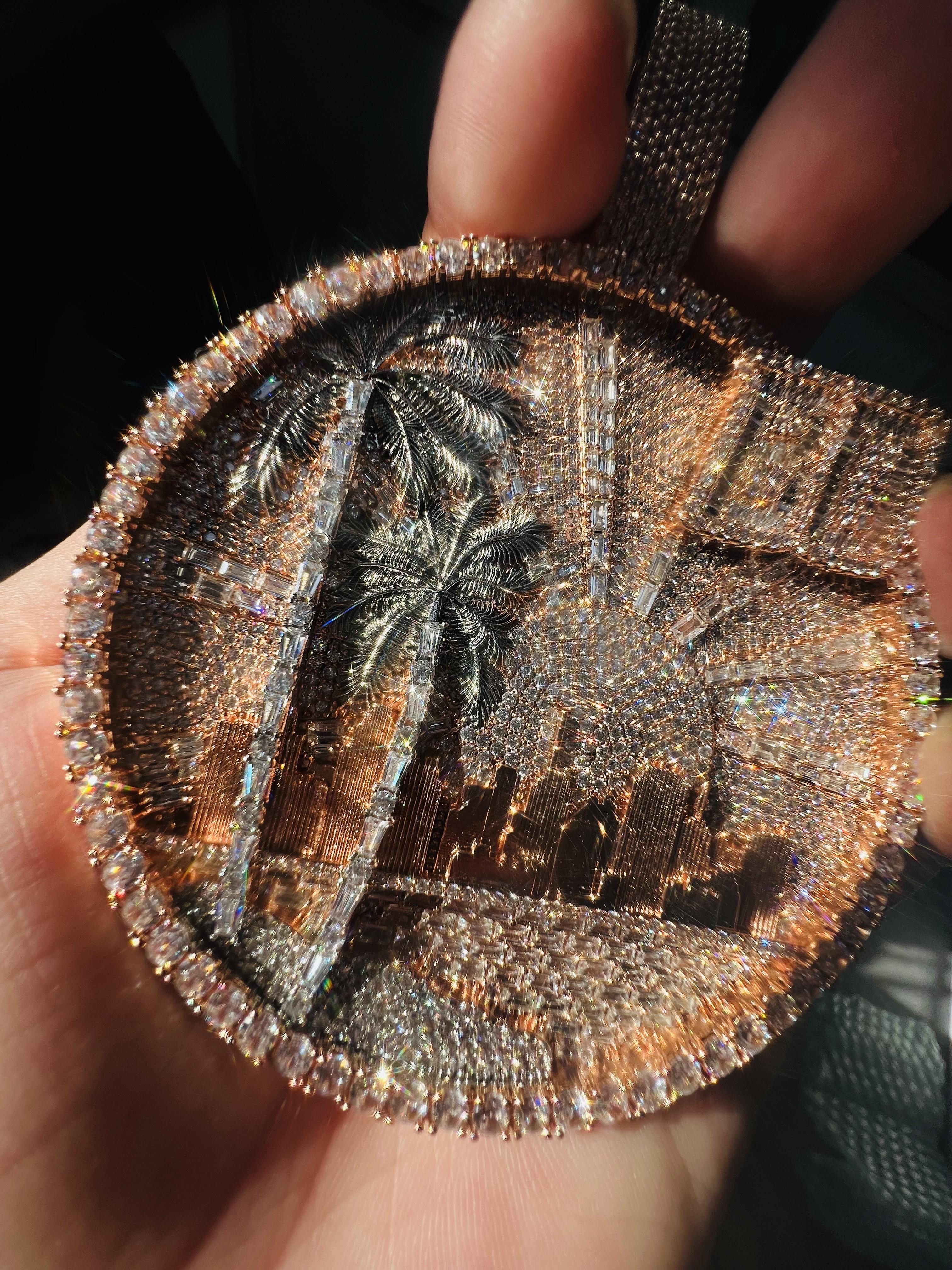 Customized Cold Palm Tree Medal Champion Hip Hop Premium Pendant, High Charm Style Champion Luxury Hip Hop Pendant Jewelry, Gifts for Family and Friends, Easter and Thanksgiving Anniversary Gifts