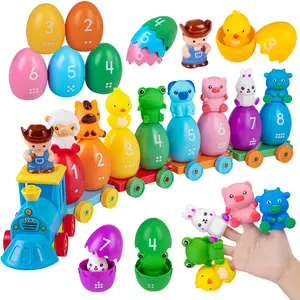 Montessori Easter Toy Designed for Curious Toddlers 1-3  Farm Animal Train Learning Toy