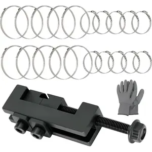 axle boot clamp tool, with 20 PCS 304 Stainless Steel Single Ear Hose Clamp, Drive Shaft CV Axle Boot Clamp Removal and Installation Tool (10pcs Small+ 10pcs Large)