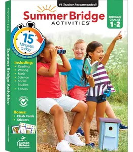 Summer Bridge Activities 1st to 2nd Grade Workbook, Activity Book With Math, Reading Comprehension, Science, Fitness, Social Studies, Writing Practice, and Flash Cards - Paperback