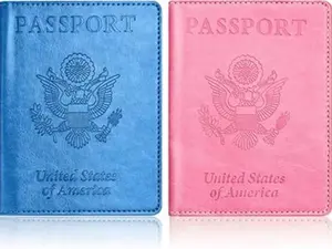 Passport Holder for Travel Essentials – 2 Pack, Passport Wallet Cover Case for Travel Must-Have Accessories, Passport Book Holders for Women and Men