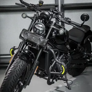 Motorcycle Tool Bags PVC Handlebar Bag Universal Motorcycle Fork Bag Saddlebags SissyBar Storage Tool Bag Punk Style Cool Motorcycle Accessories