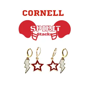 Cornell Spirit Earring Stack For Big Red Game Day