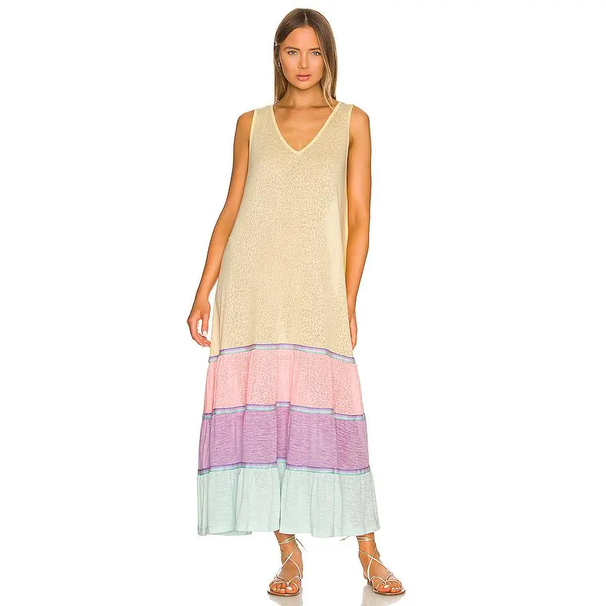 Pitusa Rainbow Tank Maxi Dress in Pastel