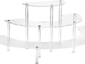 Acrylic Display Riser - 3 Tier Clear Cupcake Stand, Perfume Organizer, Half Moon Dessert Stand, Shelf for Food, Amiibo Funko POP Figure Display