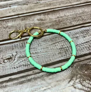 Turquoise Bead Circle Wristlet Keychain | Western Wristlet | Keyfob | Keychain | Wrist Lanyard | Wrist Keyfob