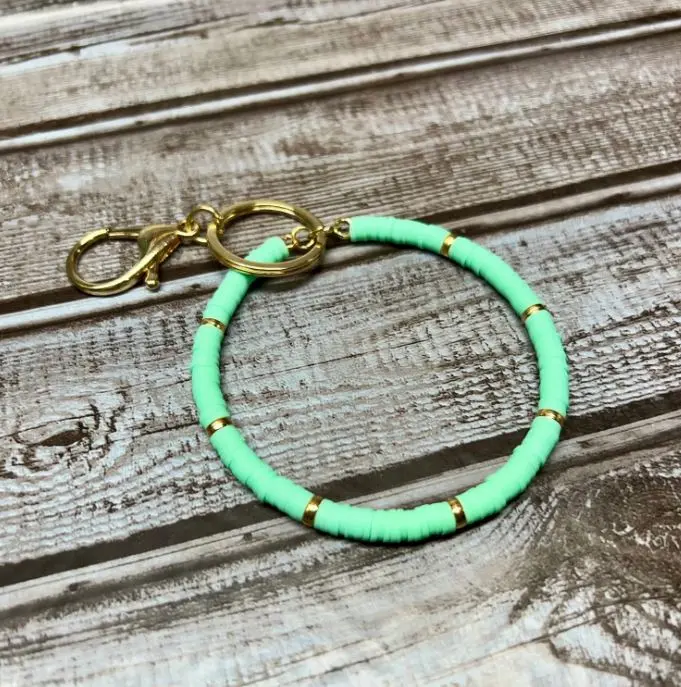 Turquoise Bead Circle Wristlet Keychain | Western Wristlet | Keyfob | Keychain | Wrist Lanyard | Wrist Keyfob