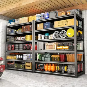 Heavy-Duty Industrial Adjustable Metal - Oversized Garage Storage Rack, Suitable for Garages, Warehouses, Basements, Commercial Spaces - Sturdy Construction, Easy Assembly, Space-Saving Design, Multi-Purpose Shelving standingshelves shelf
