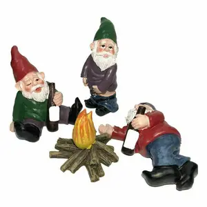 4Pcs Fairy Garden Gnomes My Little Friend Drunk Dwarfs Statue Gifts Decoration