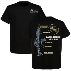 Daniel Defense MK18 Shirt – Tactical AR15 Rifle Tee for True Patriots Crewneck Short Sleeve Cotton Tee  Menswear