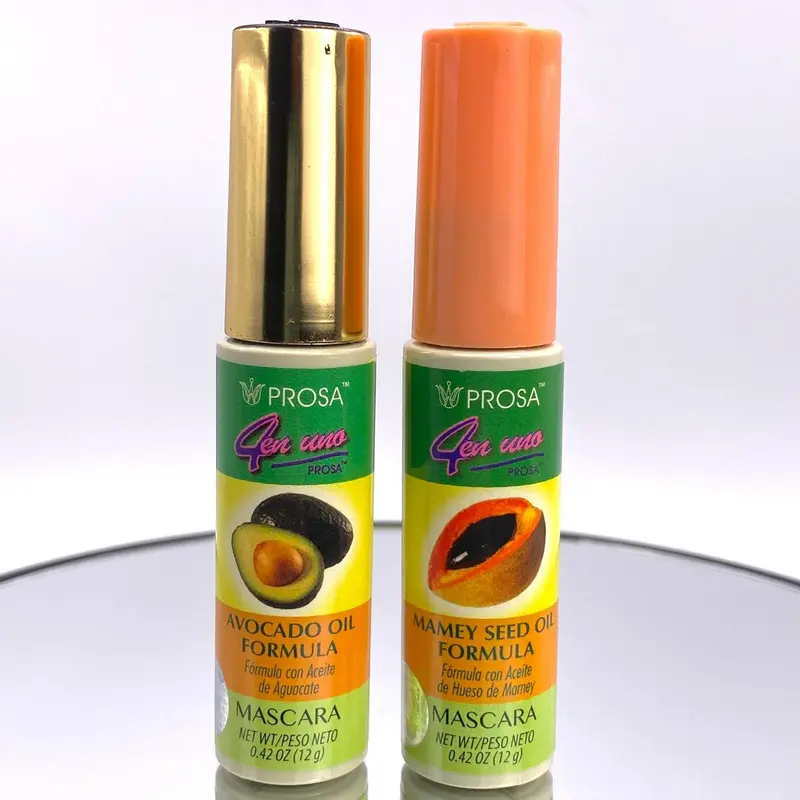 Prosa 4-in-1 Natural Mascara - Avocado or Mamey Extract, Nourishing Waterproof, Conditioning, Length-Enhancing Brown Gel Mascara Bottle, 13ml (0.44 fl oz) Eyelash Cosmetic Makeup
