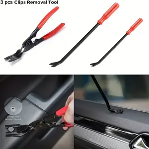 Auto Decoration Removal Tool Kit, Fits Car Panel Dashboard Door Clips Interior, Includes Plastic Pry Tools & Clamp, Scratch-Free Design