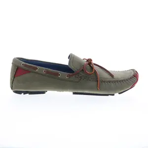 Robert Zur Frisco Mens Green Nubuck Slip On Loafers & Slip Ons Boat Shoes