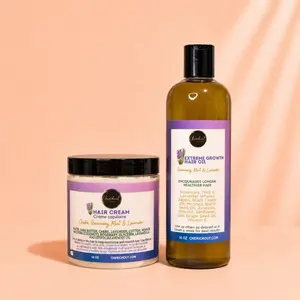 16oz duo Hair cream & Hair growth oil -  Haircare for a moisturized, nourished scalp and hair, Hydrate, length retention