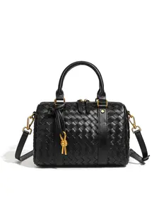 New Vintage Handbag, Practical Stylish Crossbody Fashion Bag for Women, Handwoven Boston Pillow Bag, Marled Style, Soft Leather Feel, Perfect for Commute and Dates, Cross Body Bags