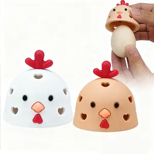 Silicone Egg Cleaning Brush (2-Pack) - Multipurpose Fruit & Vegetable Scrubber Tool | Chicken-Design Washer for Kitchen Use