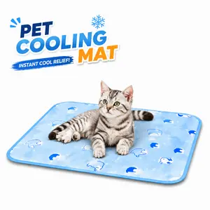 Ecojoy Pets Square Pet Cooling Mat For Cats And Dogs Summer Cooling Pad Water-Filled Scratch Resistant Non Slip Reusable