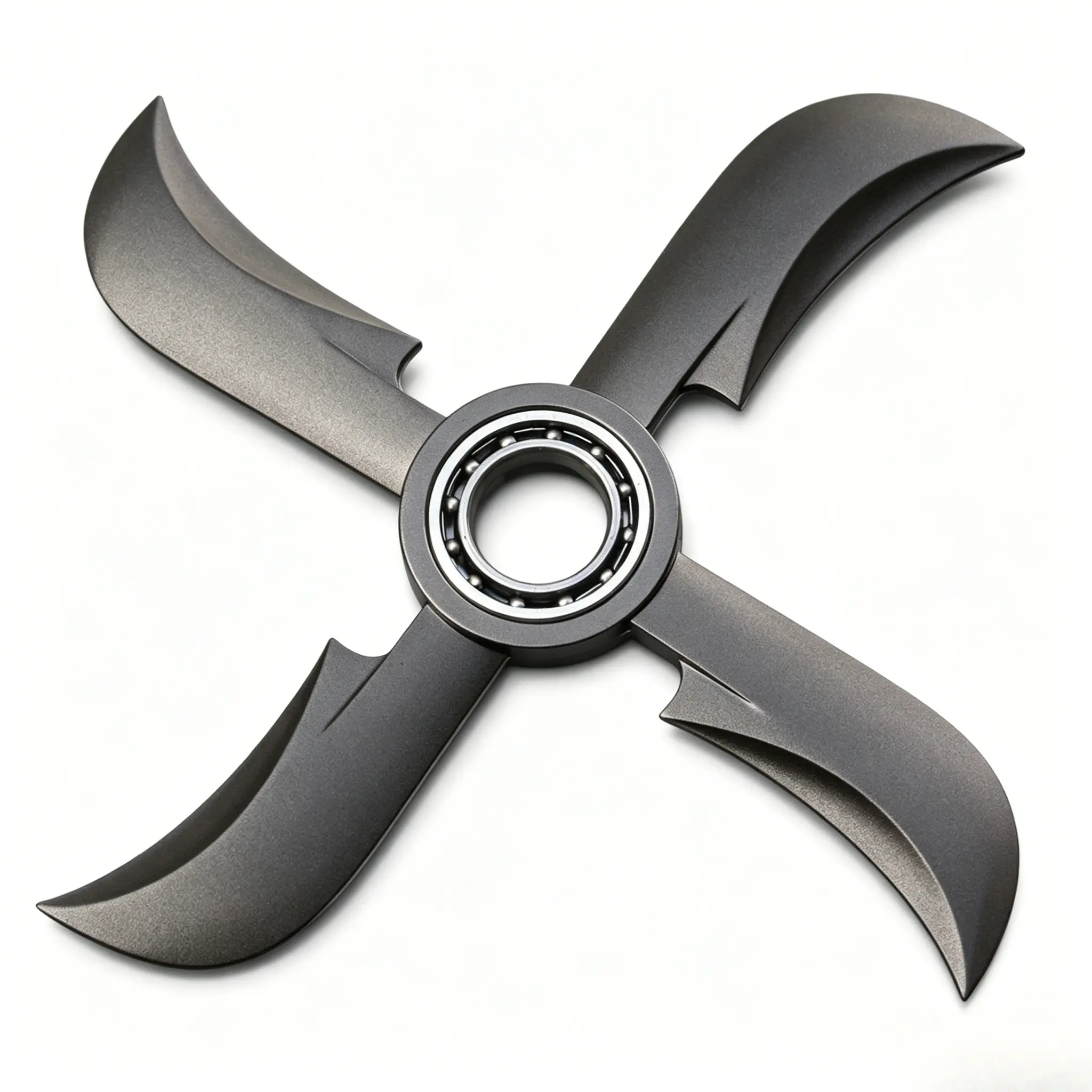 4 Blade Metal Fidget Spinner, Alloy EDC Desk Toy, Stress Relief Finger Spin Toy for Teens and Adults