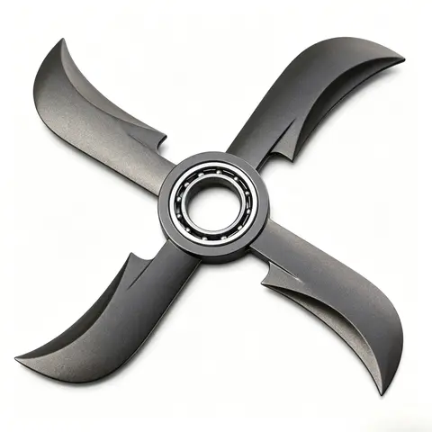 Metallic 4-Blade Finger Spinner, Alloy EDC Desk Toy, Anxiety Fidgets Tool, Desktop Stress Reliever, Solid-Feeling Pocket Gadget, Cool Gift for Adults