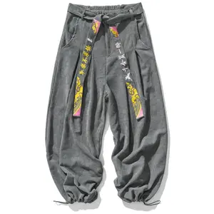 Men's corduroy pants, loose drawstring sports pants, retro workwear pantsRAIMENTRY