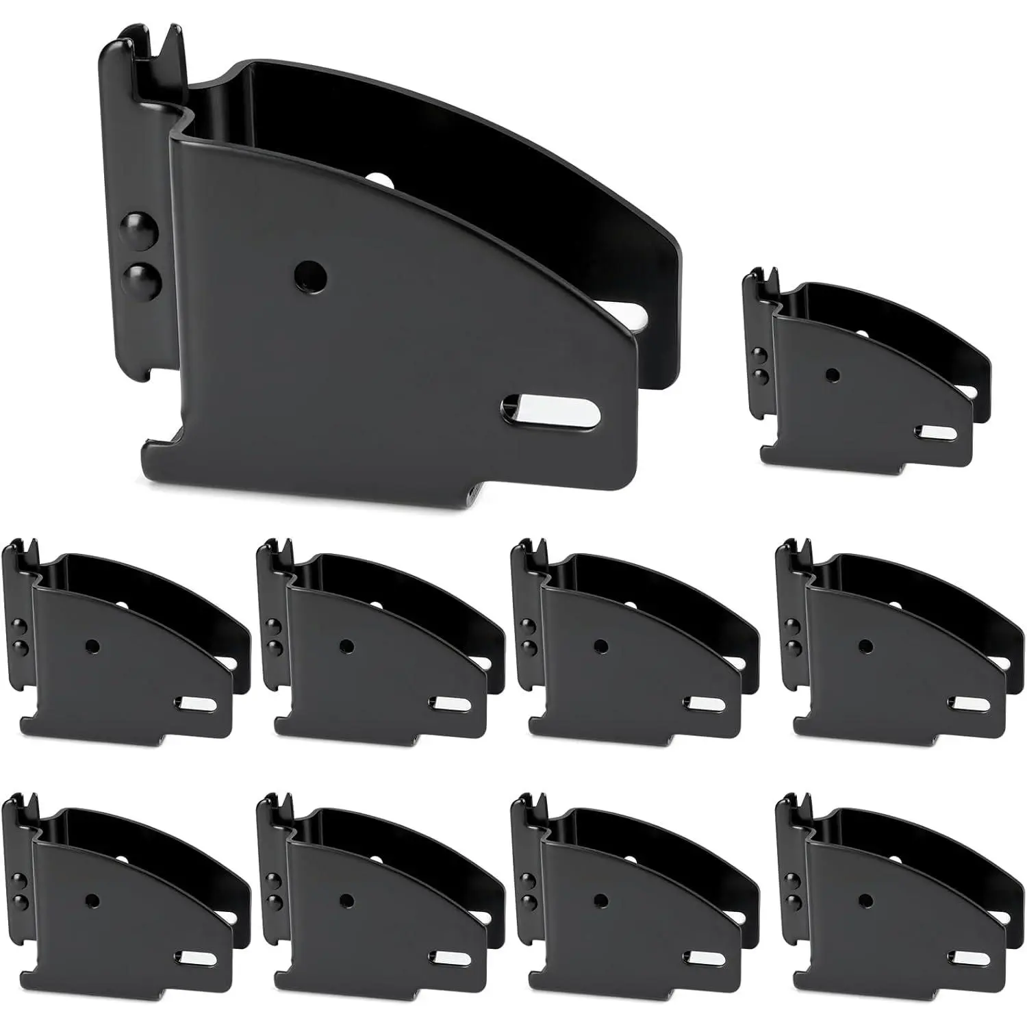 10 Packs Black E-Track Wood Beam End Socket, E Track Accessories Wood Beam Brackets Fit for 2x4 2x6 in Cargo, Truck, Trailer, Storage Lumber Bracket Tie-Down Systems, Shelf Brackets