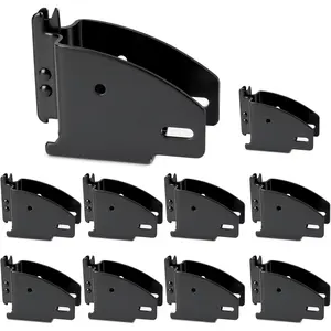 10 Packs Black E-Track Wood Beam End Socket, E Track Accessories Wood Beam Brackets Fit for 2x4 2x6 in Cargo, Truck, Trailer, Storage Lumber Bracket Tie-Down Systems, Shelf Brackets