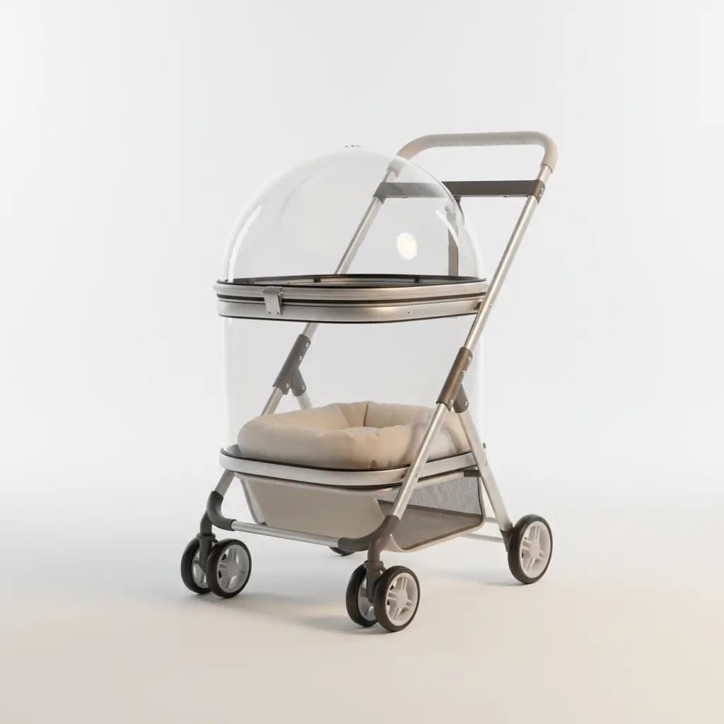 Transparent Capsule Pet Trolley Stroller