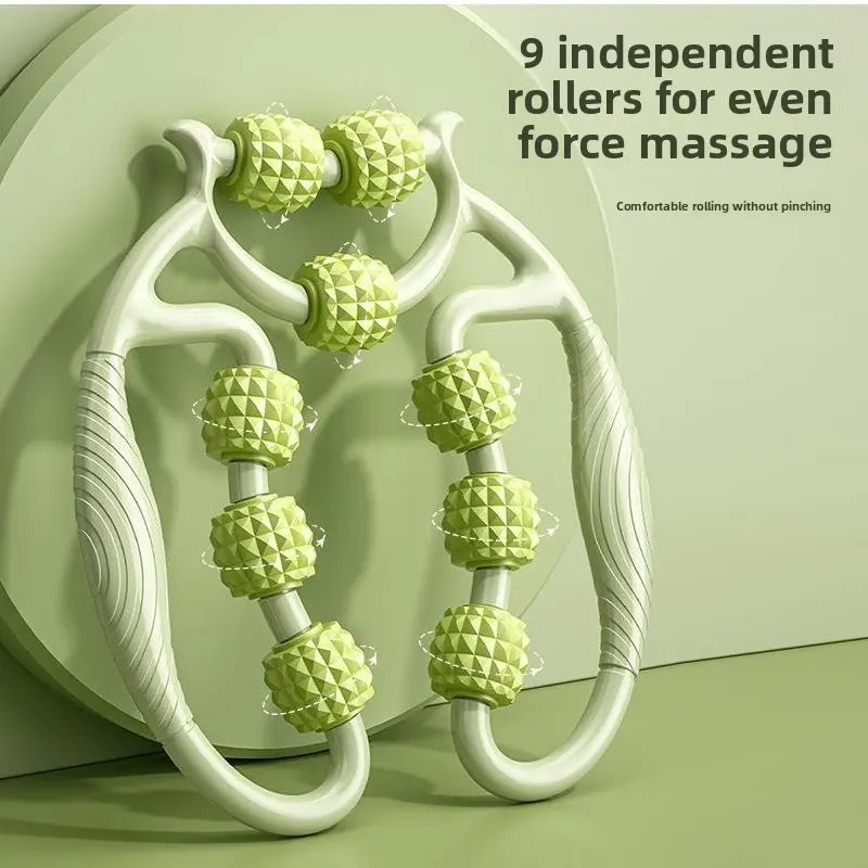 New Yoga Legs Ring Leg Clipper Calf Muscle Fascia Relaxation Roller Massage Mace 9 Wheel Leg Roller
