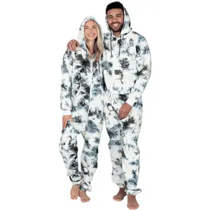 Tie Dye Black Adult Footless Hoodie Onesie