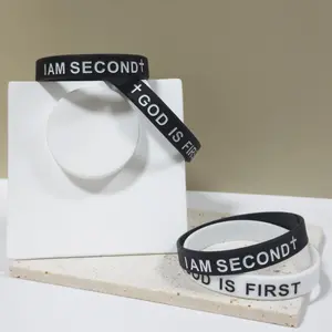 2-pack-GOD IS FIRST BRACELET I AM SECOND Motibational Message Man BRACELET Thin Style Religious Easter Gifts FallFreshness