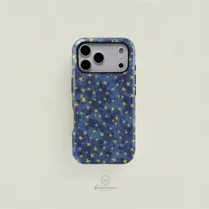 Star Pattern Dual-Function Phone Case Cover, Durable Shockproof Fashion Protection for iPhone 11 12 13 14 15 16 17 Pro Max, Samsung Galaxy S25 S24 S23 Ultra