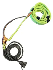 Brazilian Lime Green Nylon on Black Poly Pro 7x9LH 3/4" x 3/4" Bull EPT Bull Ropes Full Brazilian 16'