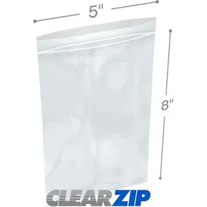 212 MAIN Clear Zip Lock Organiser Bags, 5x8 in, 0.002 Gauge - Case of 1000