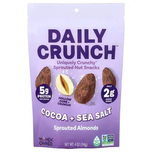 Daily Crunch Sprouted Almonds, Cocoa + Sea Salt, 4 oz (114 g)