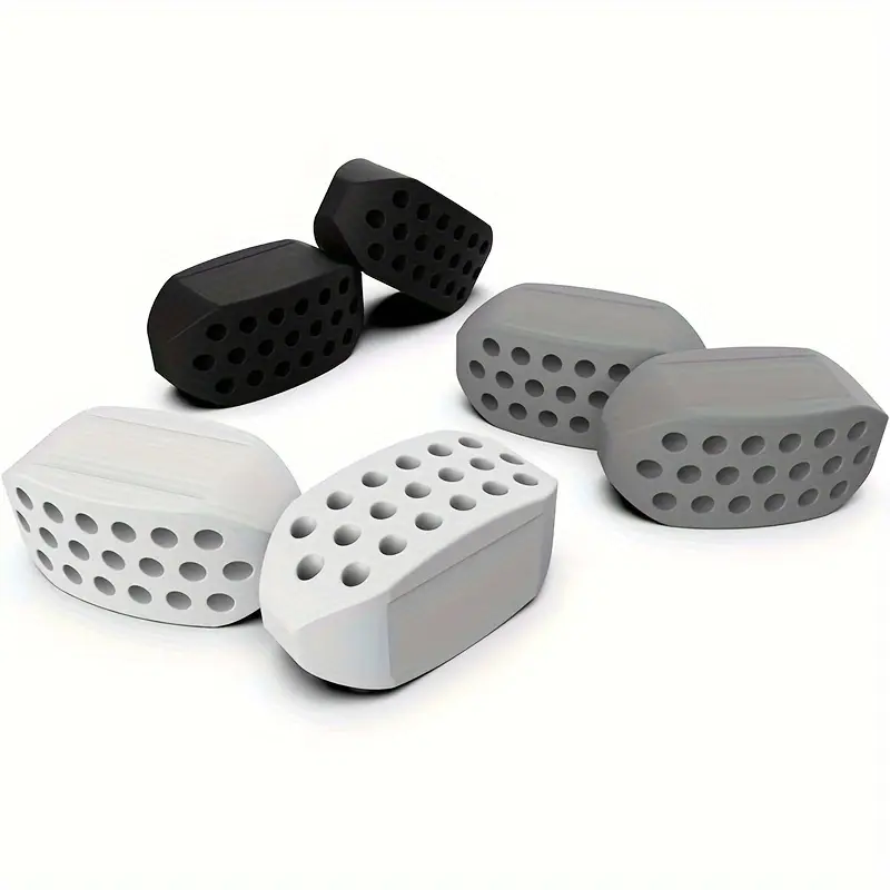 Silicone Jawline Exerciser & Shaper - BPA-Free Facial Fitness Tool for Men & Women, Beginner-Friendly, Black/Gray/White, Resin Polymer Material, Enhances Jaw Muscles & Slims Face, Jaw Trainer
