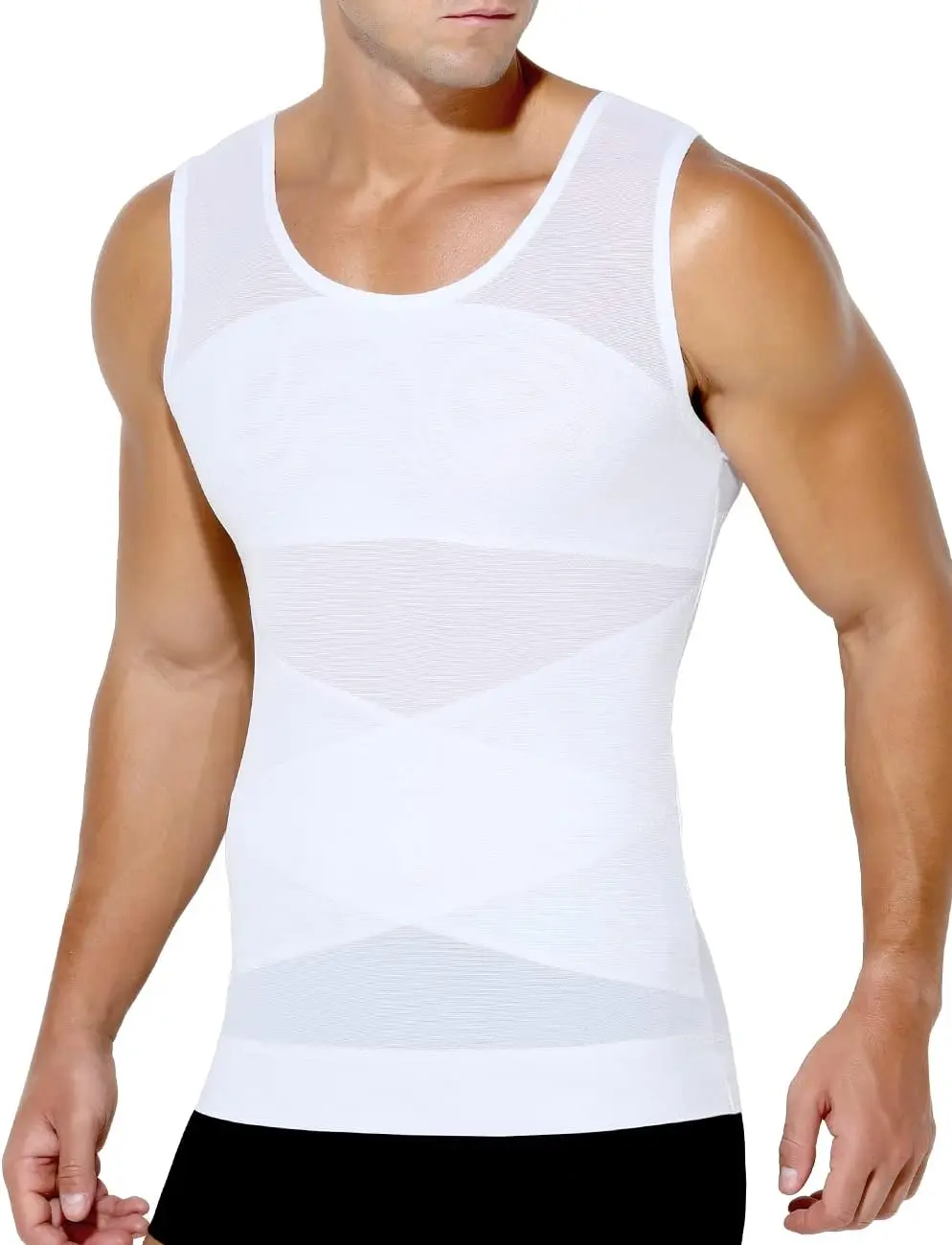 Men's Slimming Shirt Mesh Compression Shirt 4-Way Stretch Body Shaper for Chest,Abdomen & Posture SupportGift.
